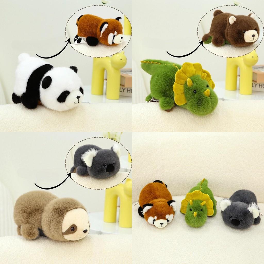 Adorable Reversible Panda Plush Toy Transforming Into Cute Panda Doll For Kids Gifts