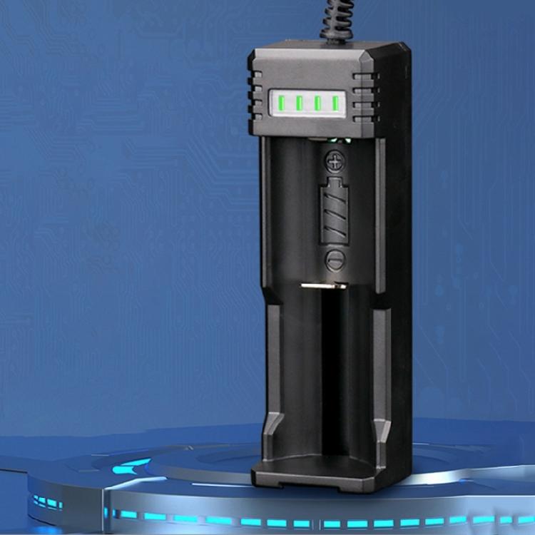 Single Slot 26650/18650 Battery Charging Adapter USB Compatible Plug Play Operation ABS Texture for Home and Office Use