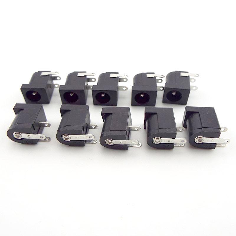 DC female Power Jack Barrel Angle PCB Mount Terminal Socket plug Connector 5.5x2.1mm 5.5x2.5mm 3.5x1.35mm