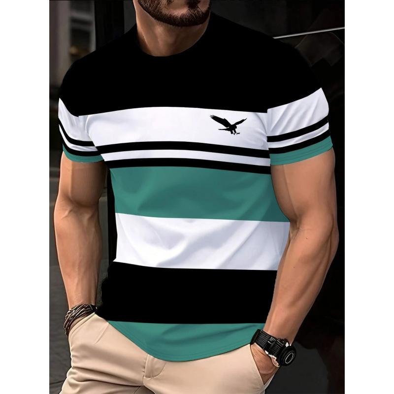 Sommer Herren Freizeit Mode Kreativ Lässig Täglich T-Shirt Locker Lässig T-Shirt 3D Digital Farbe Gedrucktes T-Shirt