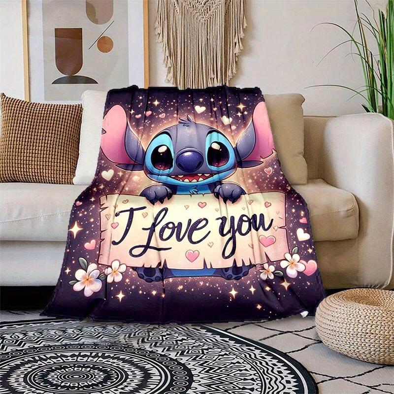 1pc Stitch Printing Blanket - Soft, All-Season Throw for Office Blanket, Personalized Gift with Adorable Cartoon Design