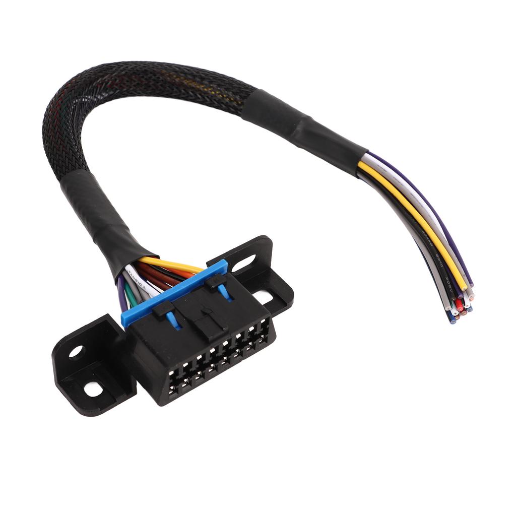 OBD2 Female to Open Cable 16PIN Durable Rugged Wear Resistant Dash Port Pigtail Fixed Wire Harness