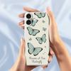 For iPhone 17 Case Green Butterfly Pattern Printing Straight Edge TPU Phone Back Cover