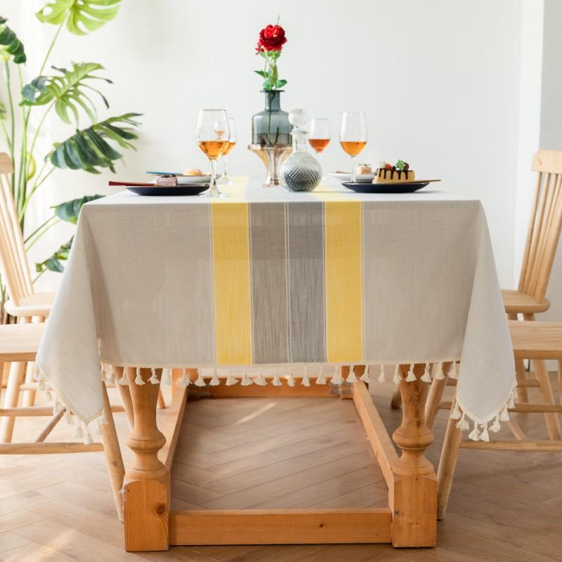 Waterproof Tablecloth With Tassels Christmas Party Decor Home Textile Table Cover Ins Style