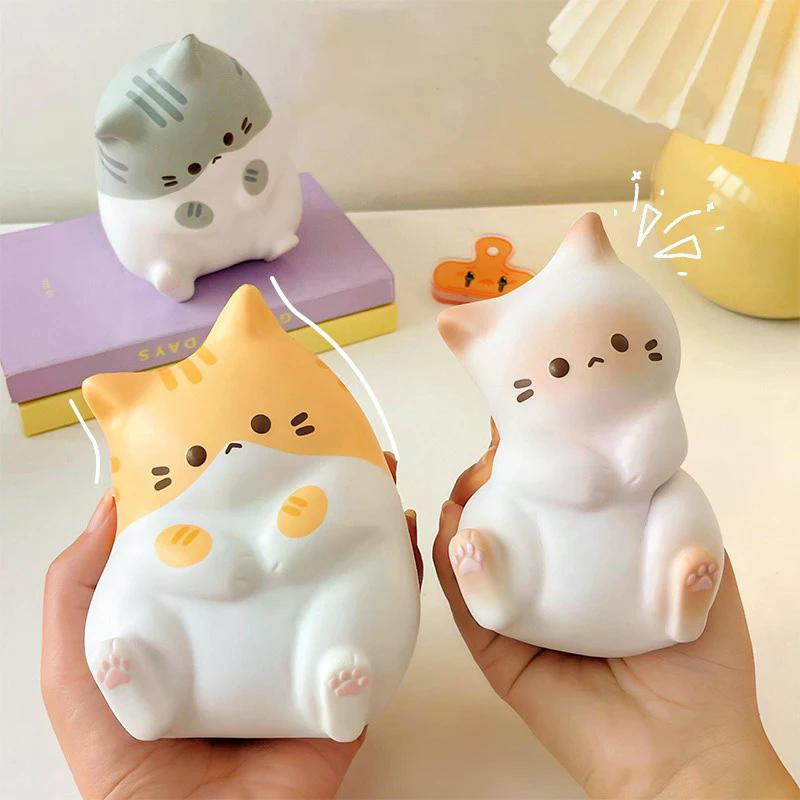 Nová kočičí squishy hračka na odbourání stresu PU pomalu se vracející mačkací antistresový míček Kreslené stolní ozdoby Squishy hračky na odbourání stresu
