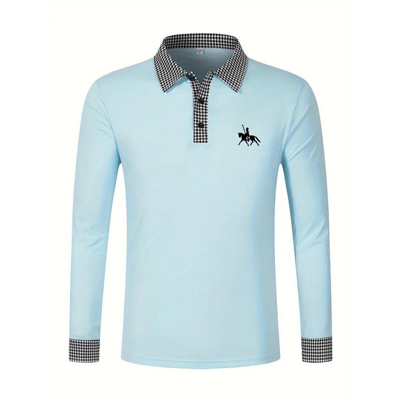 

Spring and Autumn Men s Long Sleeve Polo Shirt Classic Business Office T-shirt Male Street Casual Fashion Solid Color Top XXXL
