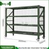 Longjue Military Green Mobile Mesh Storage Rack