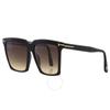 Tom Ford Sabrina Smoke Gradient Square Ladies Sunglasses Ft0764 01b 58