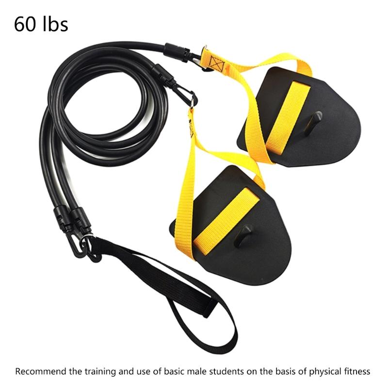 Swimming Resistance Bands with Hand Paddles, Stretch Cord, Fitness Bands for Swimming Training, Arm Strength Exercise