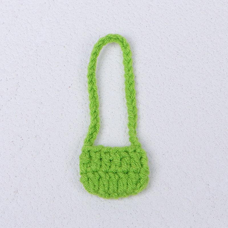 1/12 Doll Plush Knitted Shoulder Bag Crossbody Bag Doll Mini Dress Up Accessories Dollhouse Decor Kid Pretend Play Toys