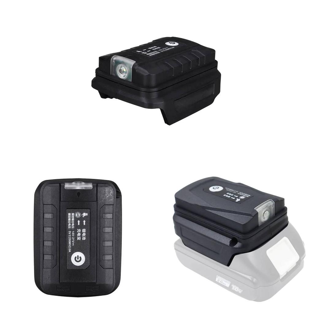Makita 18v Lithium Ion Battery Power Adapter With Led Light Dual Usb Charger For Power Tools
