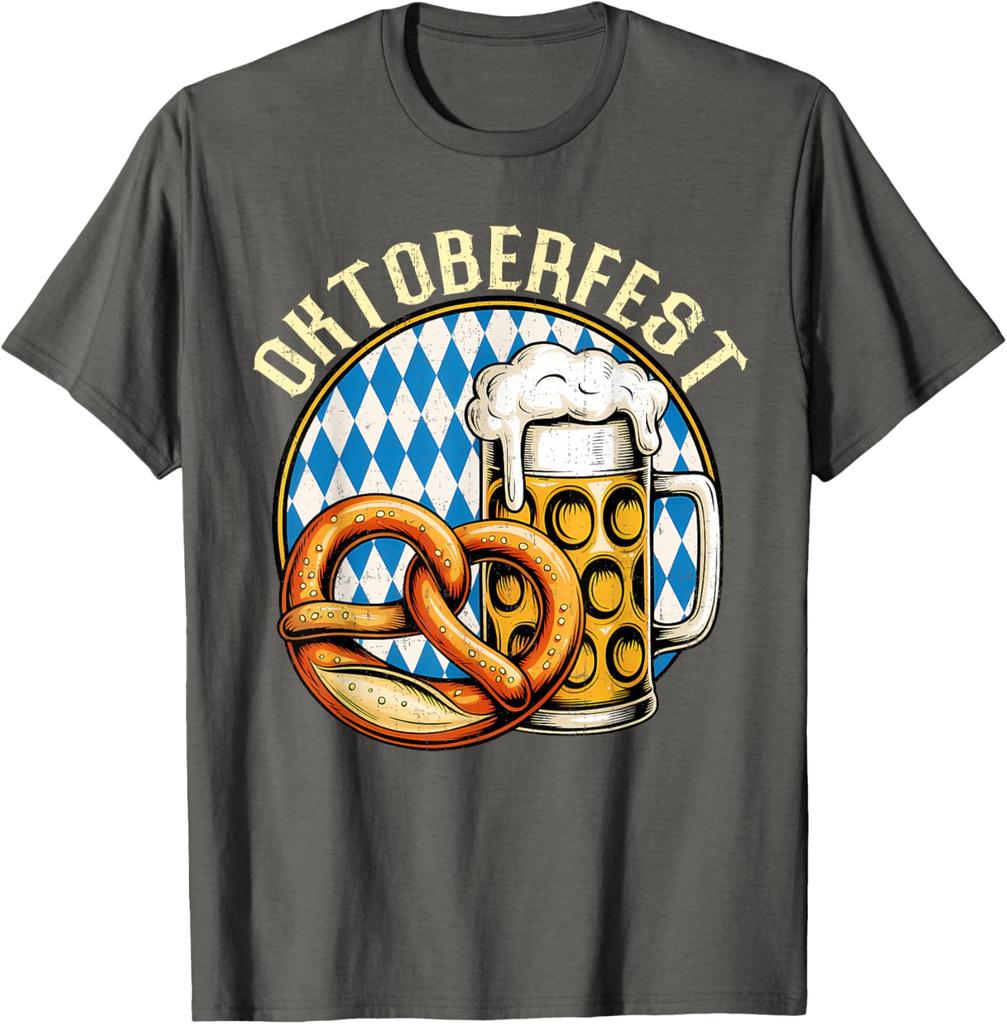 Oktoberfest Brezel Bier Pretzel Beer Funny Party Men Women TShirt Fashion Casual Cotton Graphic T Shirts Streetwear Tops Tee