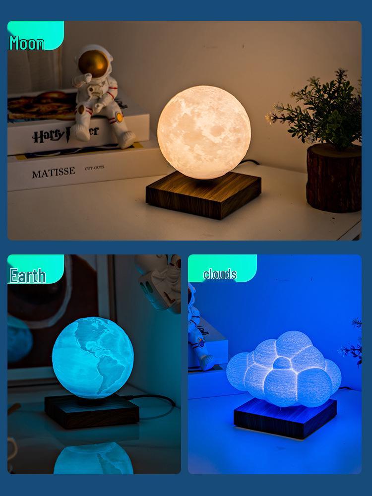 Magnetic Levitating Moon Lamp: Creative Home Ornament & Desktop Decor – Ideal Handmade Teacher's Day Gift