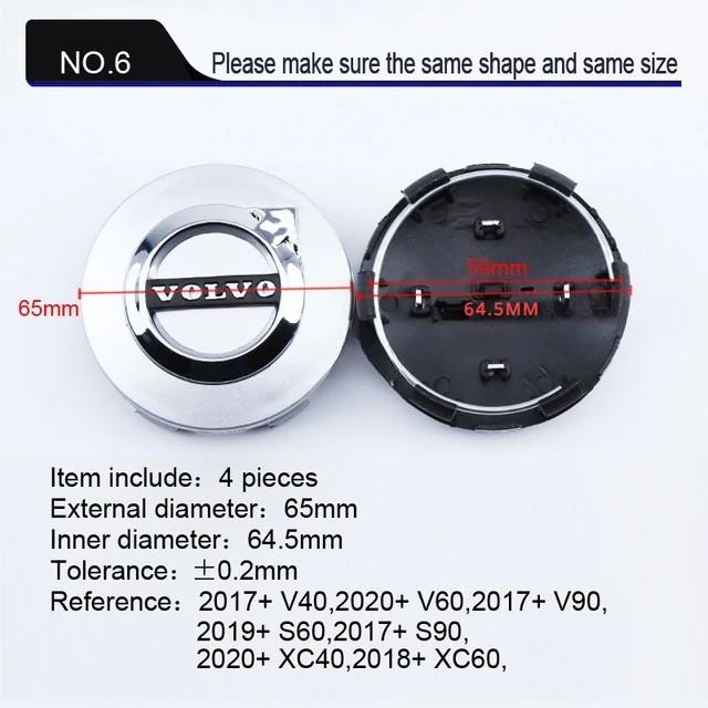 4 ks 63mm 65mm Znak na auto Krytky středů kol Odznaky Kryty Pro Volvo ES90 EC40 EX40 EM90 XC90 V90 V60 XC60 V40 S80 S60 S90 C40