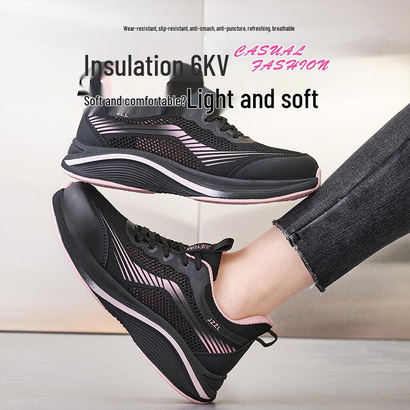 Chaussures de sécurité ultra-légères et respirantes pour femmes avec embout en plastique et semelle en EVA