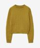 LADY VOLUME Cable Round Crop Knit_Yellow