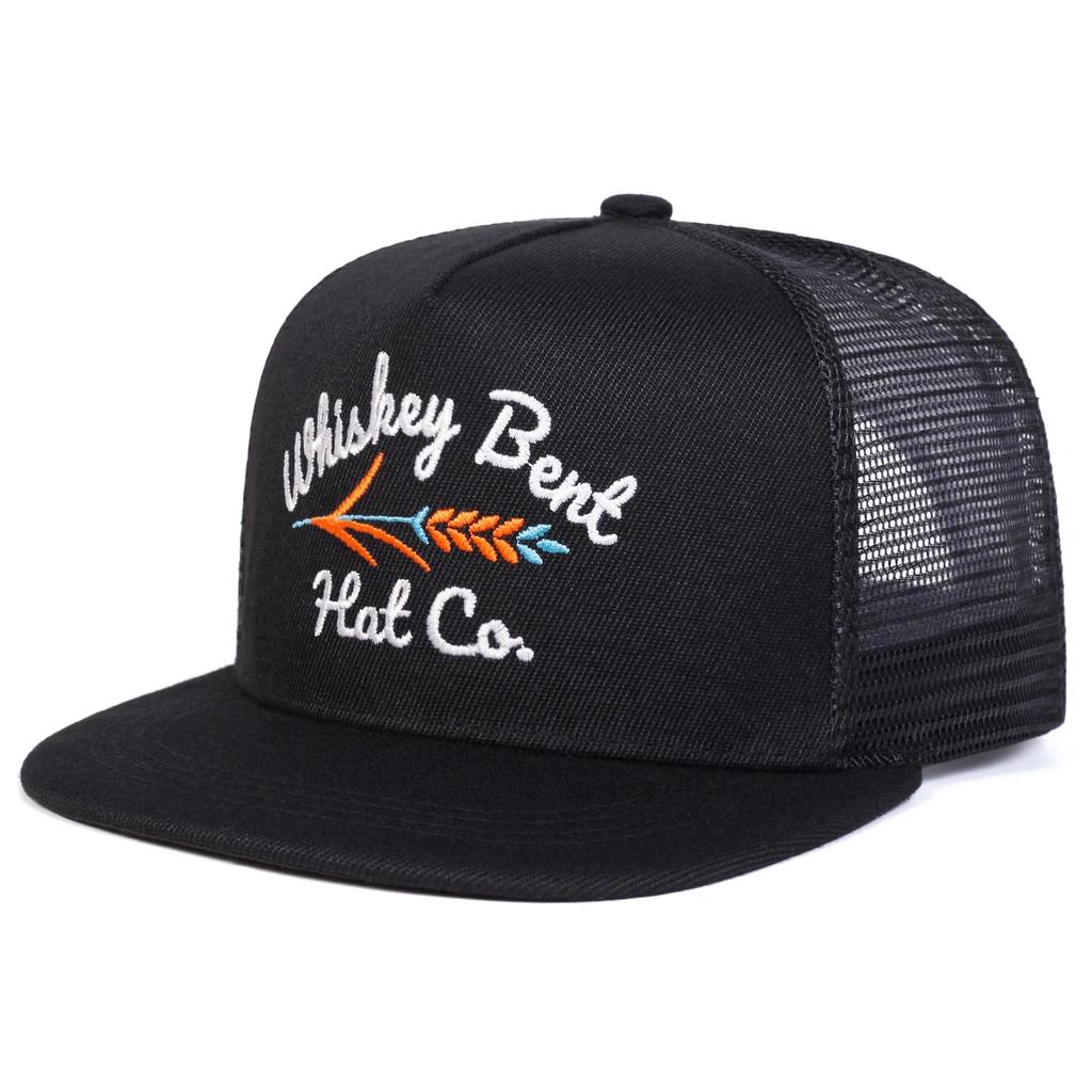 Unisex Kapelusze Siatkowe Hip-Hopowe z Haftem Whiskey Bent Wiosna Lato Outdoor Regulowane Codzienne Czapki Baseballowe Ochrona Przeciw Słońcu Czapka