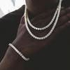 Hiphop Iced Out Men Chain Bracelets Trendy Cubic Zirconia Tennis Necklaces Custom Fashion Women Jewelry Bracelet