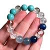 Aquamarine & White Crystal Bracelet: Elegant Women's High-End Fashion Accessory