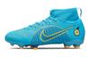 Mercurial Superfly 8 Slip Resistant Cushioning Abrasion Resistant Mid Top Kids' Soccer Shoes Blue Kids' DJ2854-484