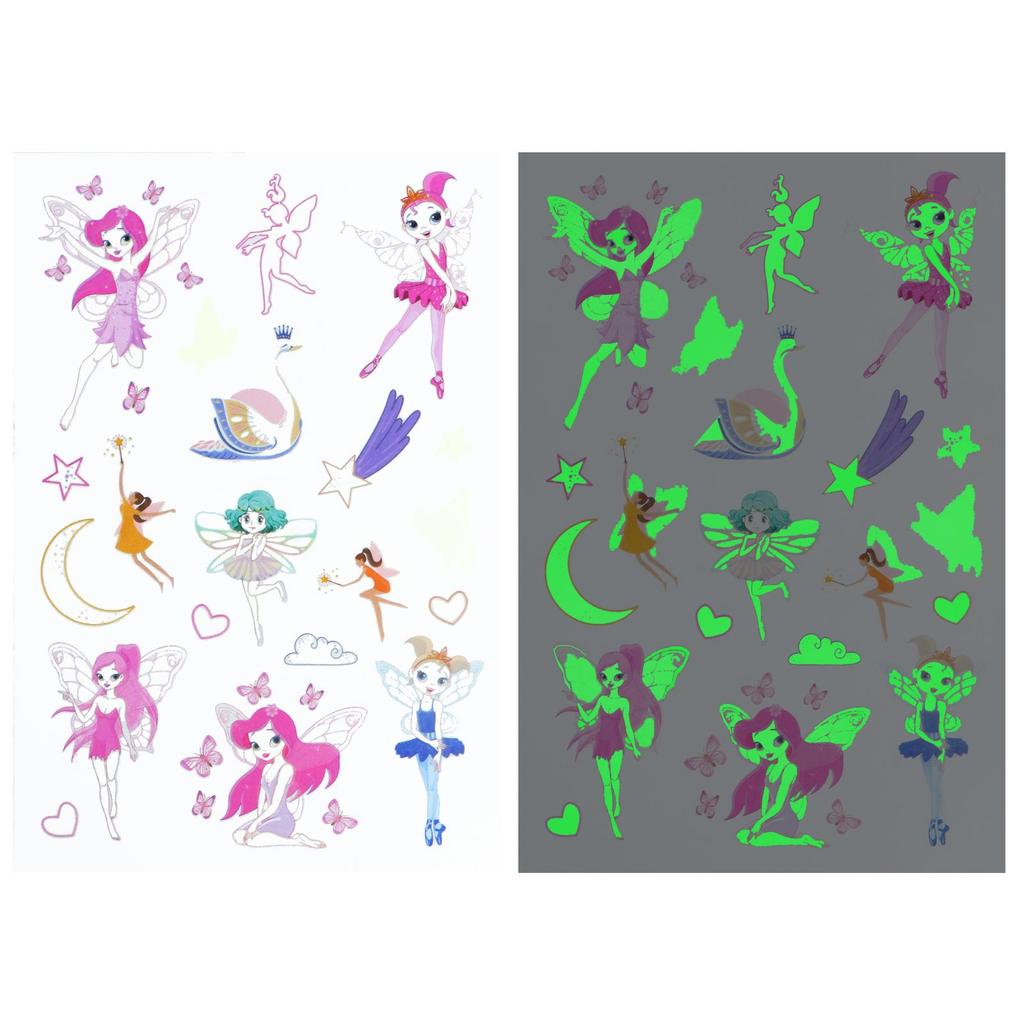 Tattoo Stickers Luminous Child Kid Temporary Fake Tattoos Glow Paste On Face Arm Leg for Children Body Art Unicorn Sticker Toy