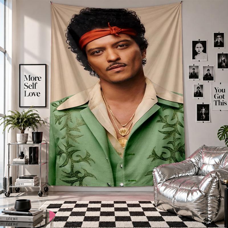 Wall TapestryBruno Mars Art Hanging Cloth Decorative Background Cover for Room Decoration
