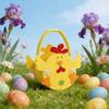 Felt Chicken Easter Basket Empty Organizer Candy Egg Bucket with Handle for Children Holiday Festival Toy Storage