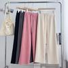 White Wide-leg Pants Women's Spring and Autumn High Waist Thin Small Narrow Version Casual Mousse Strip Straight Pants Show Long Legs