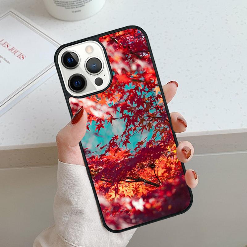 Autumn Falling Leaves Maple Phone Case For iPhone 17 Air 11 12 13 14 15 16 Pro Max Cover For iPhone 17 Air Max Plus