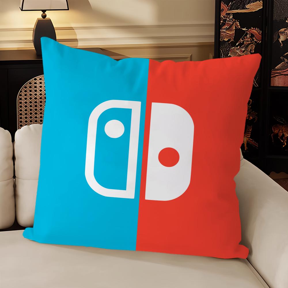 Game S-Switch Blue Red Cushion Cover Living Room Headboard Bedroom Office Cushion Cushion Sofa Nap Time Pillow Case