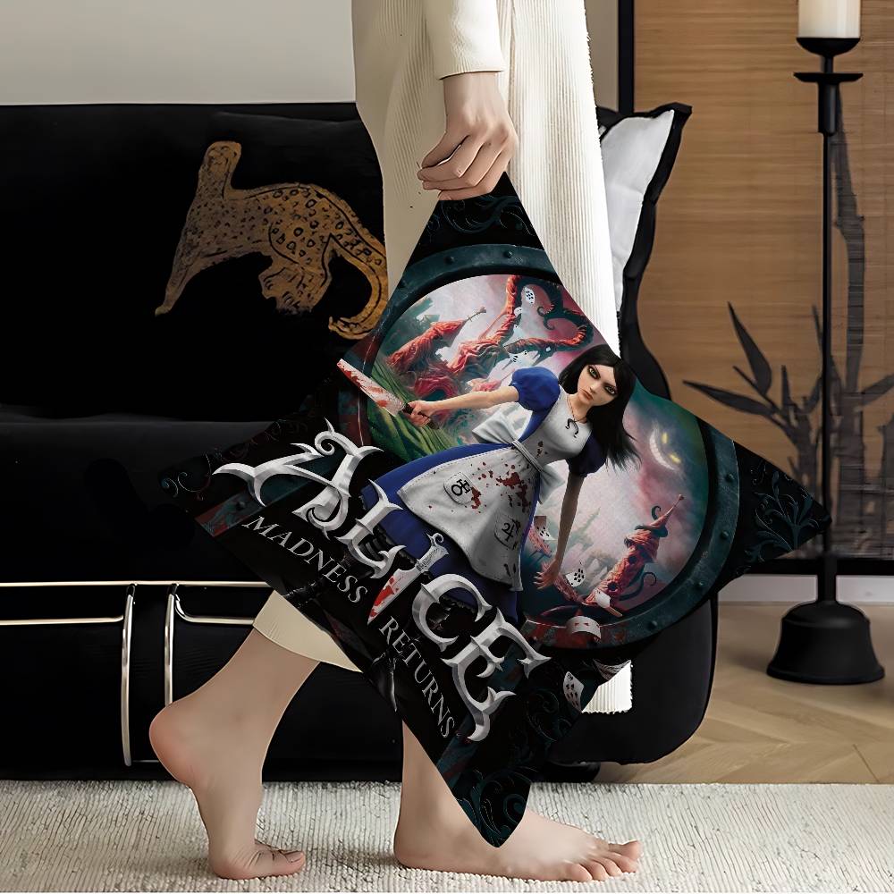 Horror Game AAlice MMadness RReturns Pillow Covers Cartoon Sofa Decorative Home Doublesided Short Plush Cute Cushion
