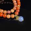Jingxi Crystal Red Agate & Pear Wood Double Loop Bracelet - DIY Creative Mix & Match in New Chinese Style