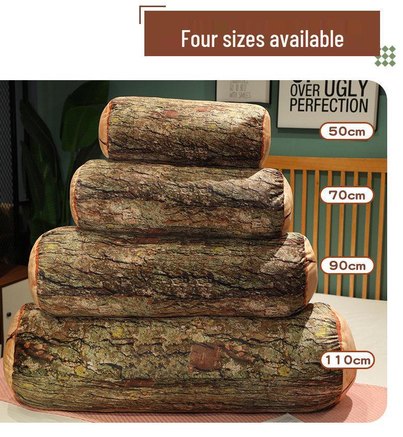Creative Cylindrical Wood Log Cushion