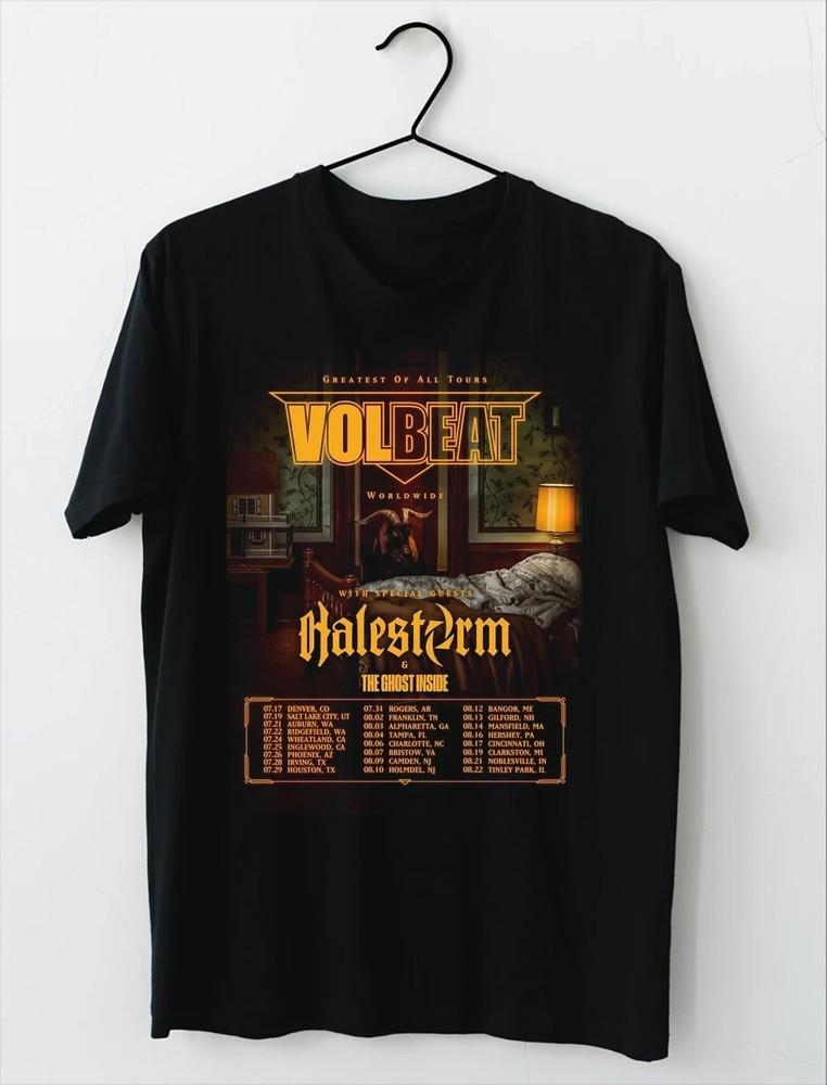 NEW Volbeat Halestorm 2025 tour dates Tee Shirt Black All Size Unisex T-Shirt XXXL