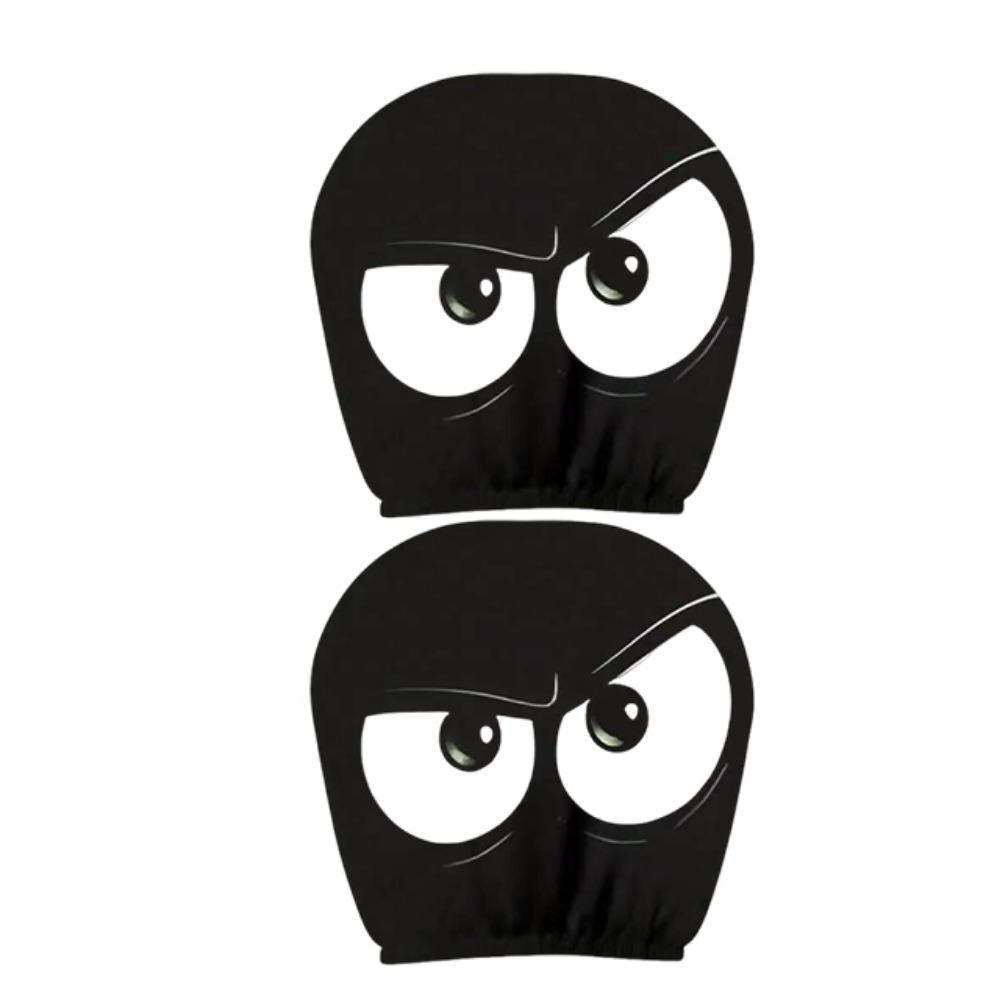 2Pcs Exaggerated Car Headrest Covers Funny Face Expressions Car Seat Headcover Journey Must-Have