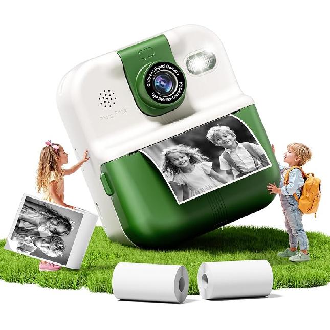 

Kids Camera Instant Print, Instant Camera Gifts for 10 Year Old Girl, Pink Toddler Camara for 2 Year Old Girl Birthday Gift,Selfie Digital Camara for зелёный