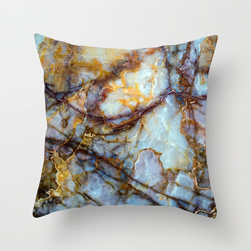 

New Marble Geometric Picture Peach Leather Velvet Pillowcase Sofa Pillow Cushion Cover 45*45cm