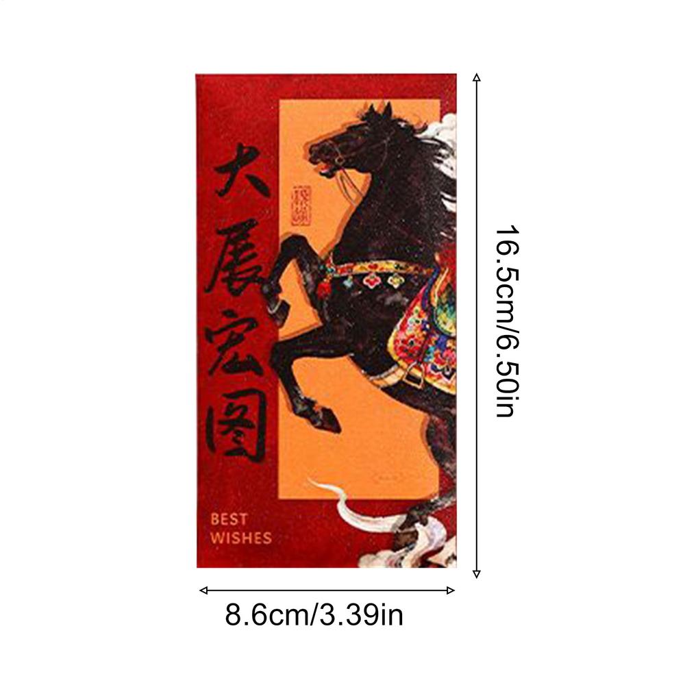 

Chinese Red Envelope 2026 Festive Blessing Cash Packet 6 Pieces Chinese Money Envelopes for Spring Festival Wedding Holiday красный