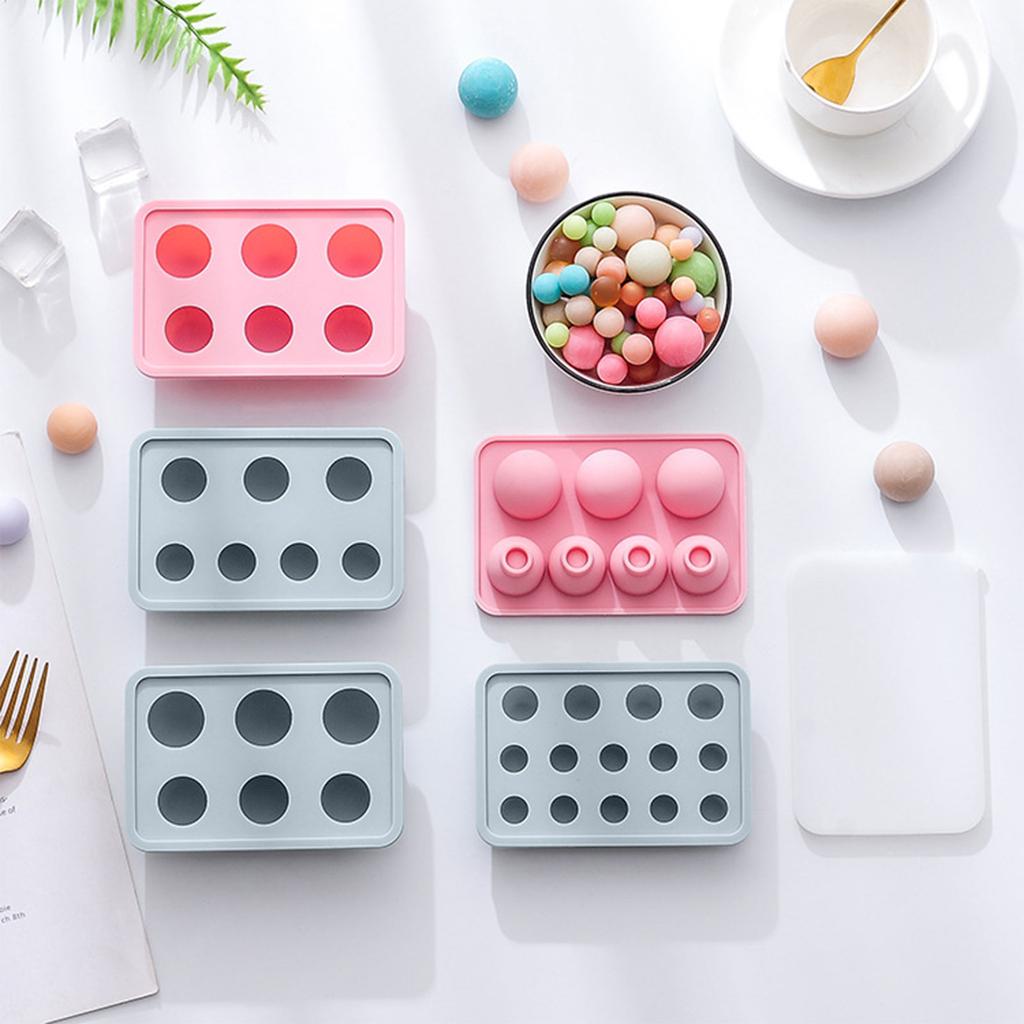 Forma do Kulek Lodu Sferycznych Wielokrotnego Użytku Okrągłe Kostki Lodu Silikonowe Formy Kuchenna Silikonowa Tacka na Kostki Lodu z Pokrywką do Zamrażarki