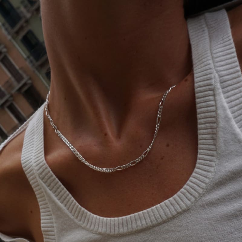 

OURPIERRE MARSHALL CHAIN NECKLACE SILVER 38.5cm