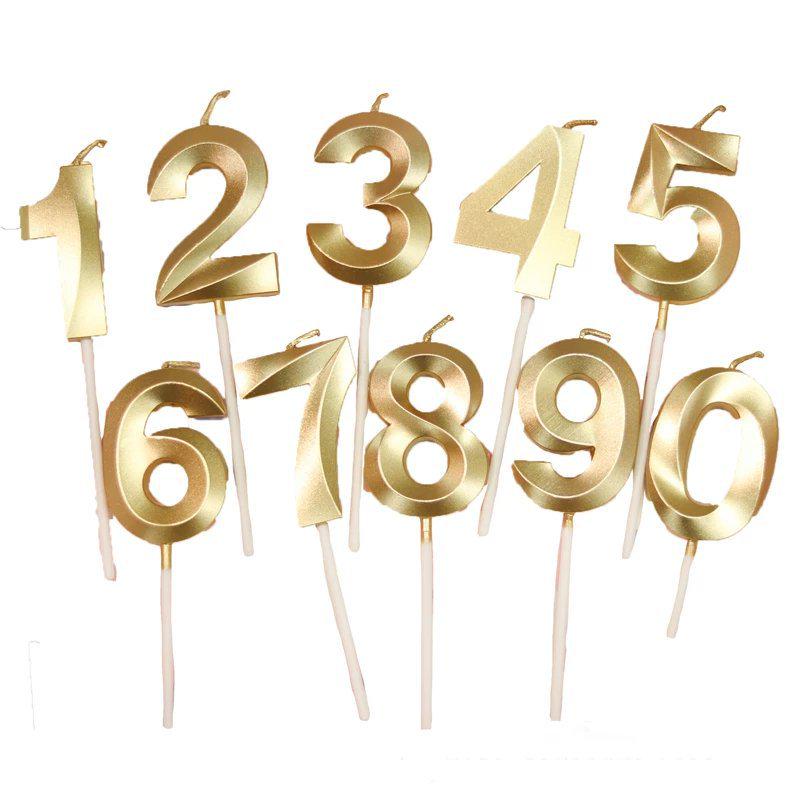 

3D Золотая Свеча для Торта на День Рождения 3D Golden Number 1