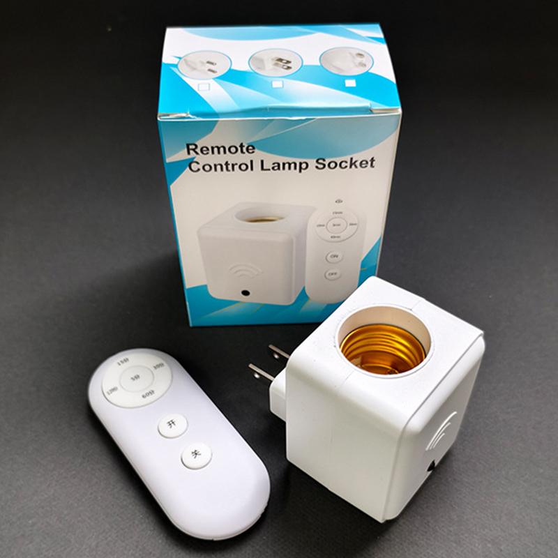 1Pc Us Eu Uk E27 Remote Control Lamp Head Socket Lamp Base Wireless Smart Remote Control Lamp Holder Cap Intelligent Switch