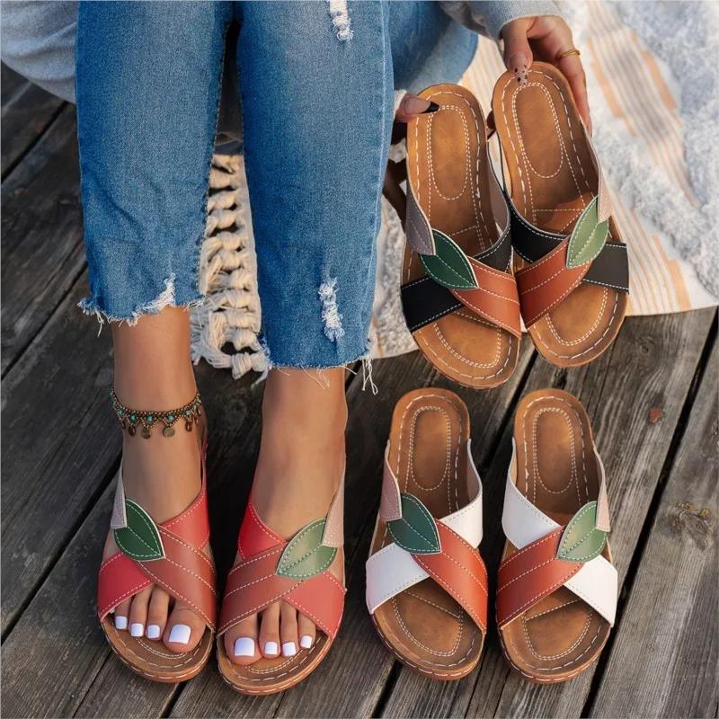 Summer Women Sandals Shoes Party Ladies Shoes Slides Sandals Ladies Wedge Sandals Woman Non-Slip Footwear Women Slippers Female