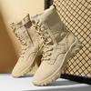 Luxury Men's High-top Boots Waterproof Anti-skid Wear-resistant Shoes Fashion Side Zipper Shoe Outdoor Climb Work Plus Velvet To Keep Warm Hiking Boot