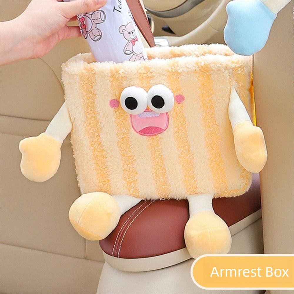 Cartoon Auto Seat Back Storage Bag Hanging Car Mounted Tissue Box Car Trash Can  Car Supplies