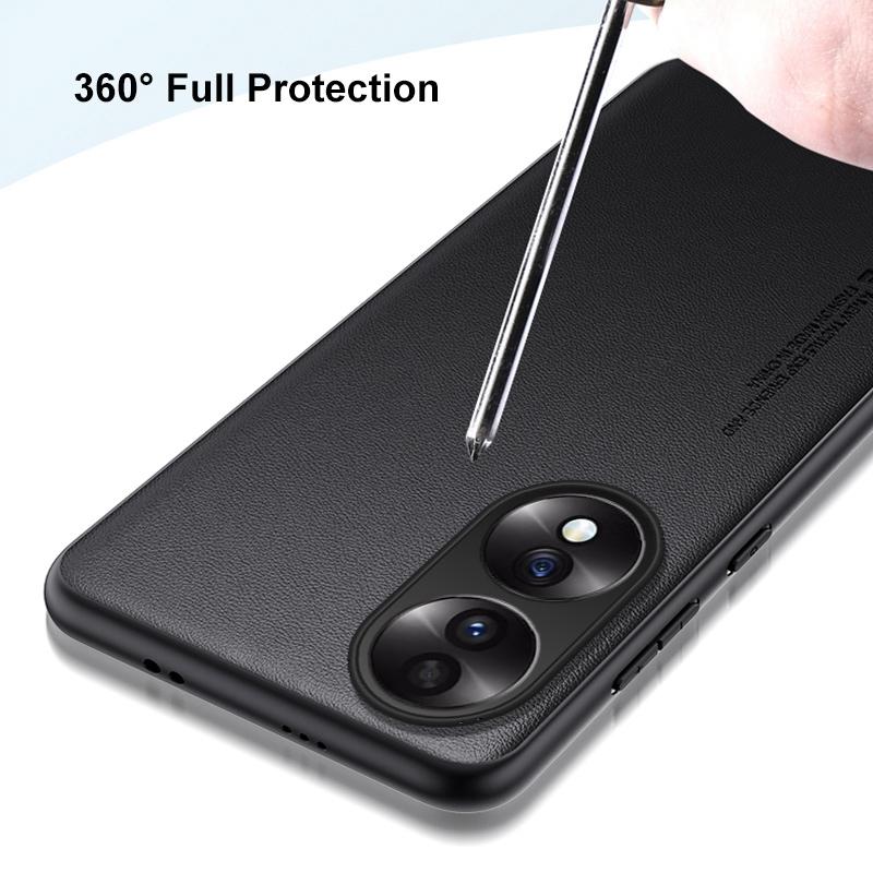 Luxury PU Leather Case For Honor 70 Back Cover Matte Silicone Shockproof Full Protection Phone Case For Honor 70 5G Honor70