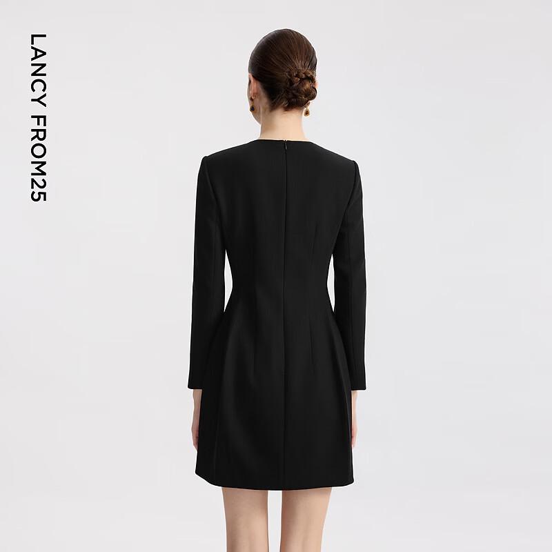Langzi Elegant Round Neck A-Line Dress