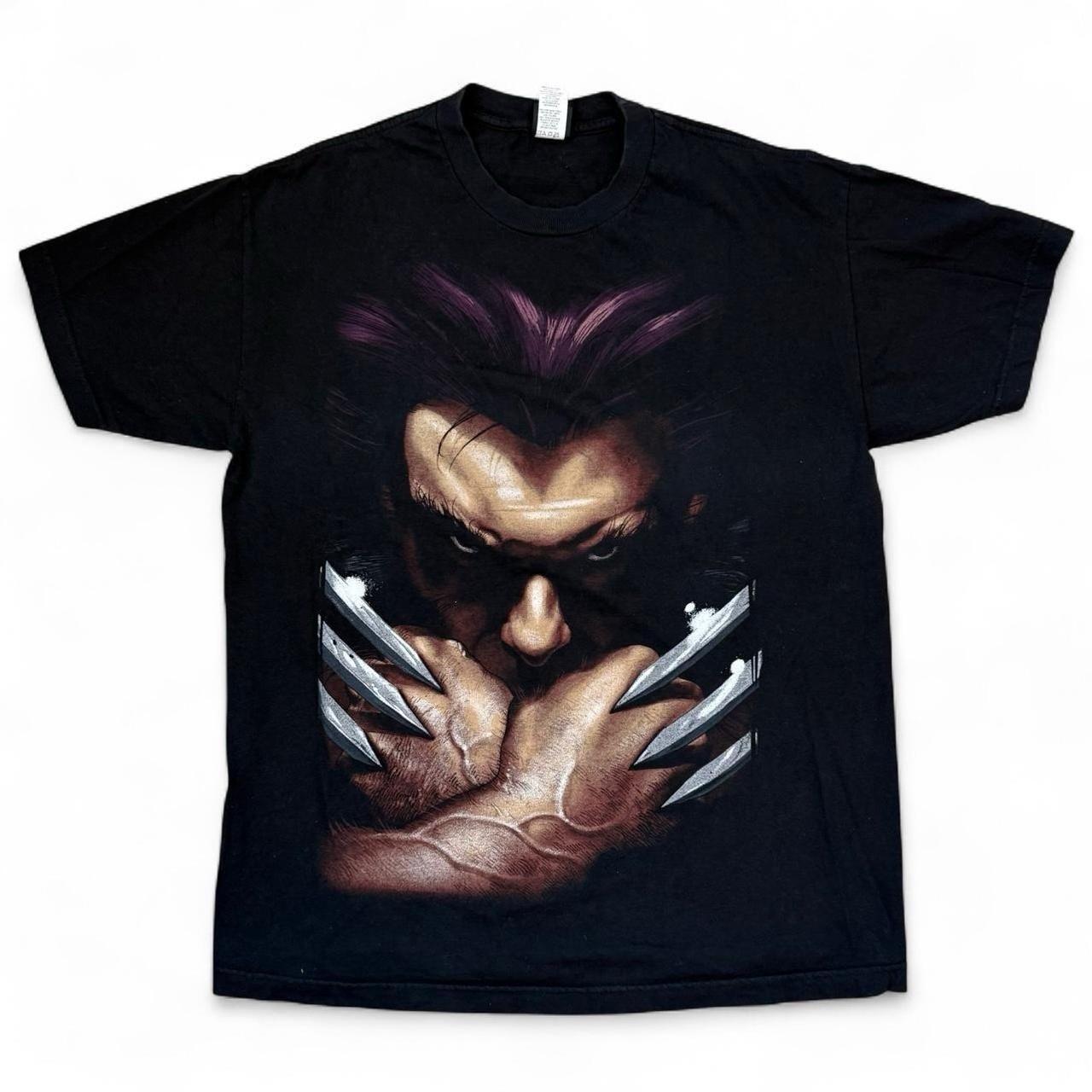 Vintage Marvel Mad Engine X-Men Wolverine Black Graphic Tee Men’s Size Large Y2K Unisex T-Shirt S
