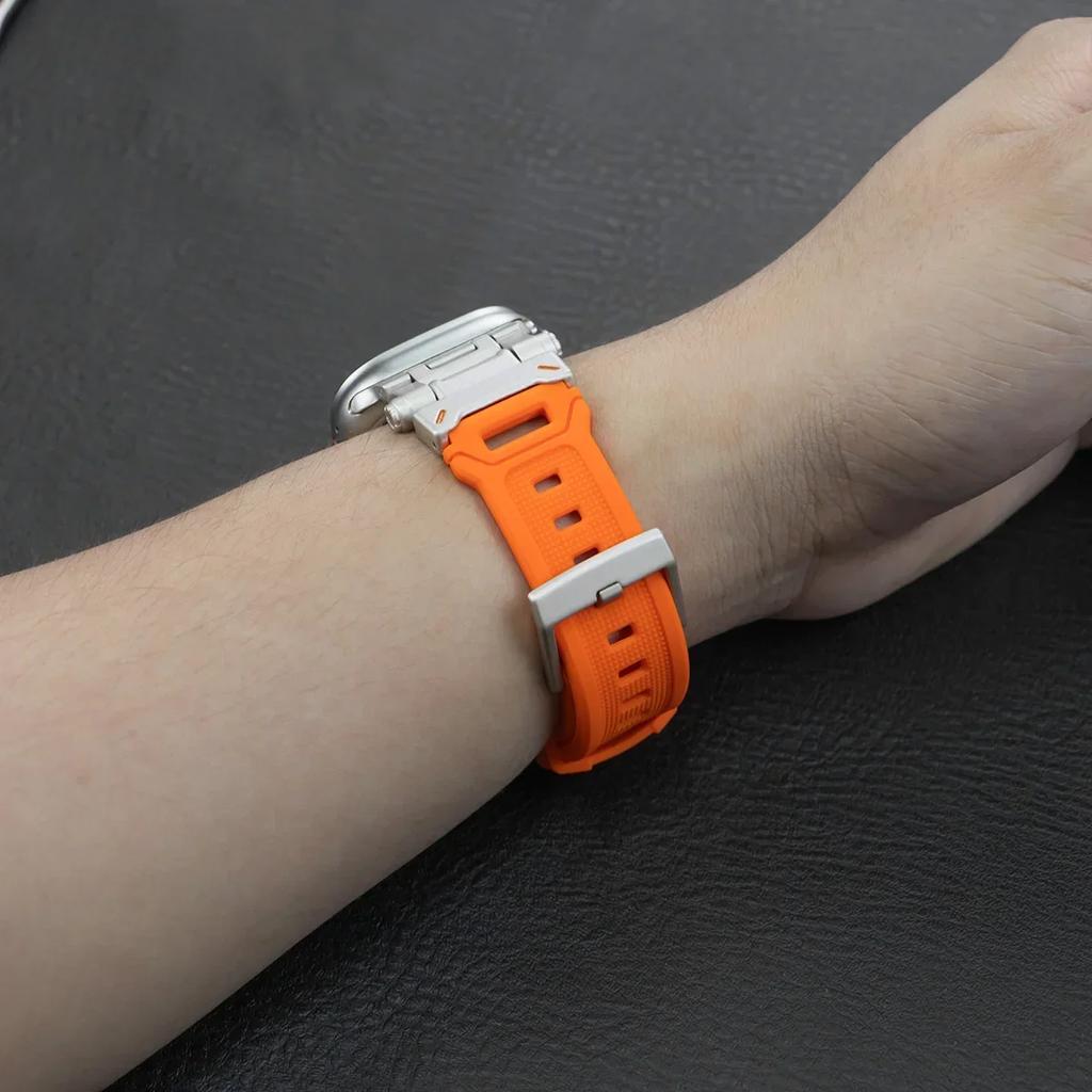 TPU Sports Rubber Band For Apple Watch Ultra 2 49mm 45mm 44mm 42mm Soft Silicone Strap For iWatch Series 9 8 7 6 5 4 se Bracelet