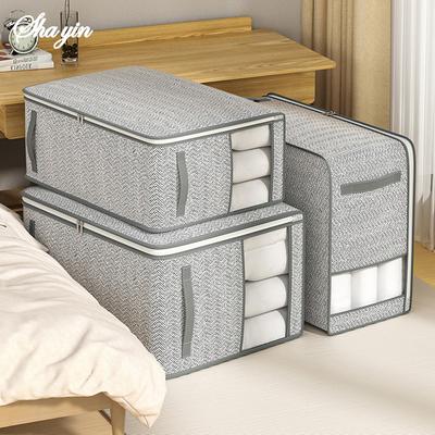 Graue Kleideraufbewahrungstasche, Steppdecken-Aufbewahrungstasche, Kleiderschrank-Kleidersortiertasche, mit Fenster-Aufbewahrungstasche, wasserdichte Aufbewahrungstasche